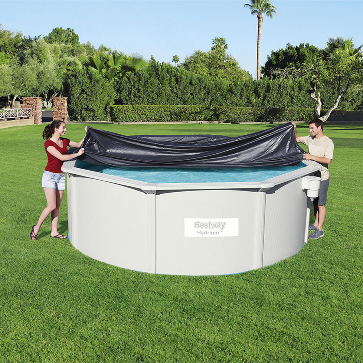 Swimmingpool Cover Bestway Sort Ø 401 cm (1 enheder)